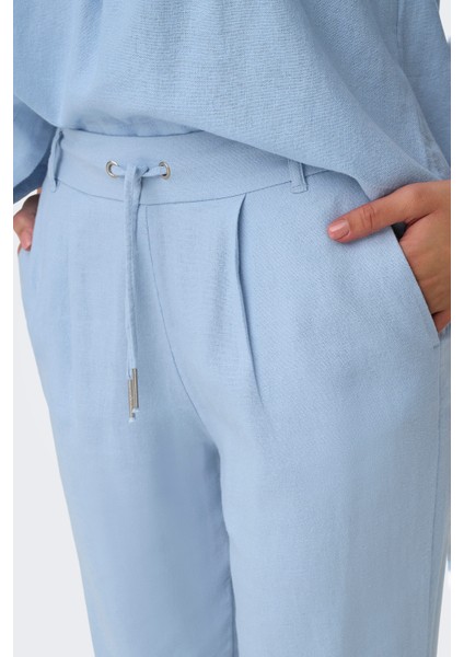 Onlcaro-Poptrash Keten Karışımlı Comfort Fit Normal Bel Düz Paça Pantolon Bayan Pantolon 15278710 fırsatları