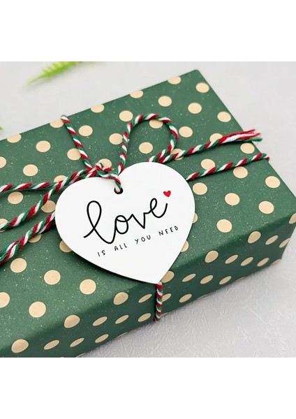 60AD 6X5CM Love Is All You Need Yazılı Delikli Sallama Etiket Teşekkür Kartı Giyim Paketleme Kartı