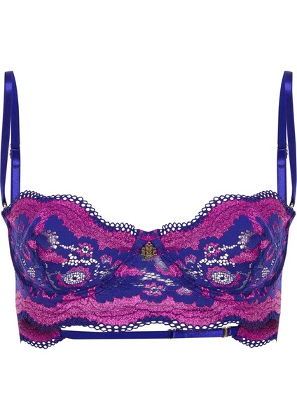 Addria Saks Mavisi Saten Dantelli Balconette Sütyen
