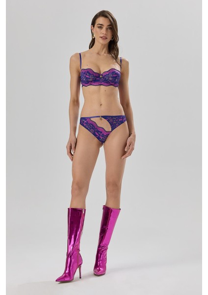 Addria Saks Mavisi Saten Dantelli Balconette Sütyen fırsatları