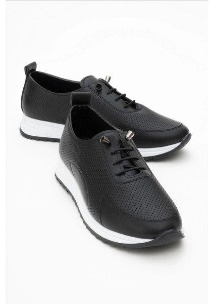 Günlük Esnek Spor Delikli Rahat Lastik Bağcıklı Memory Tabanlı Yürüyüş Spor Ayakkabısı