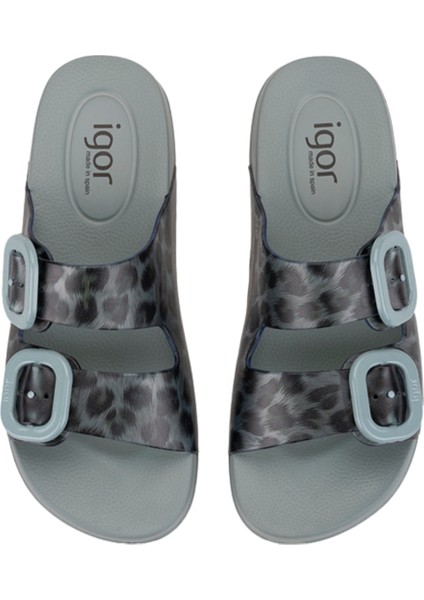Habana Brillo Leo Kadın Haki Leopar Kadın Terlik S10336-013 modelleri
