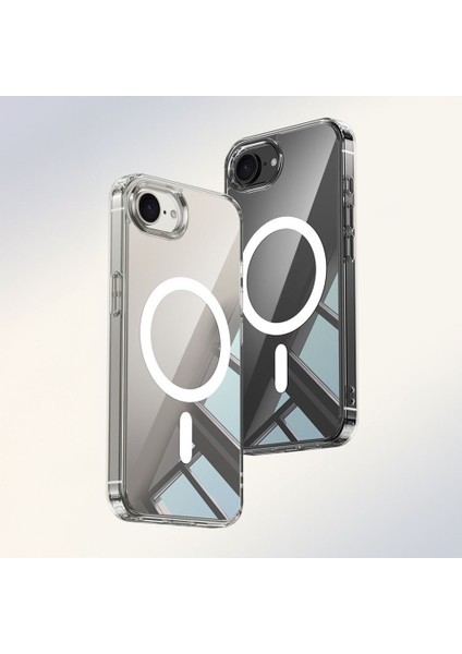 Apple iPhone 16E Kılıf Magsafe Wireless Kablosuz Şarj Destekli Sert Şeffaf Darbe Emici Kapak indirimleri