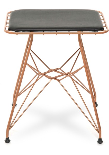 Akın Lüx Tel Tabure - Siyah / Bakır - 45X34X44 cm fiyatları