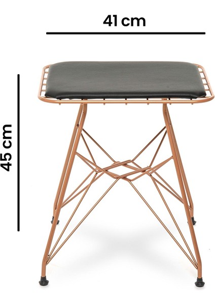 Akın Lüx Tel Tabure - Siyah / Bakır - 45X34X44 cm modelleri