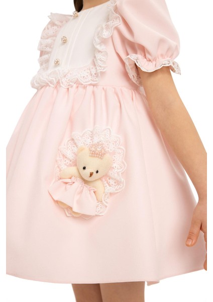 Pamina Kız Bebek Ayıcıklı Elbise 6-24 Ay Pudra modelleri