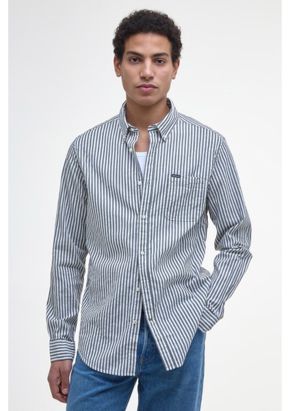 Cresswell Seersucker Tailored Fit Gömlek NY91 Navy