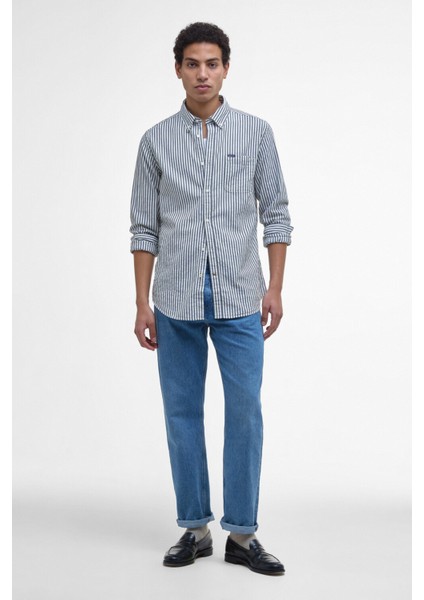 Cresswell Seersucker Tailored Fit Gömlek NY91 Navy modelleri