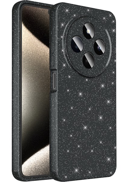 Xiaomi Redmi 14C 4g Kılıf Kamera Korumalı Simli Lüks Sah Koton Kapak - Siyah