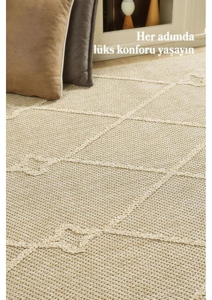 Geometrik Çizgiler Modern Tasarımlar Iskandinav Dokuma Taban Iç ve Dış Mekan Ince Sisal Halı Bej fiyatları