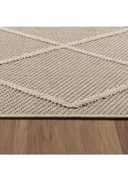 Geometrik Çizgiler Modern Tasarımlar Iskandinav Dokuma Taban Iç ve Dış Mekan Ince Sisal Halı Bej fırsatları