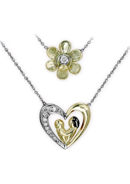 Pırlanta Anne Çocuk Kolye