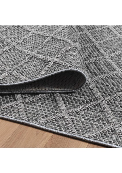 Geometrik Çizgiler Modern Tasarımlar Iskandinav Dokuma Taban Iç ve Dış Mekan Ince Sisal Halı Gri indirimleri