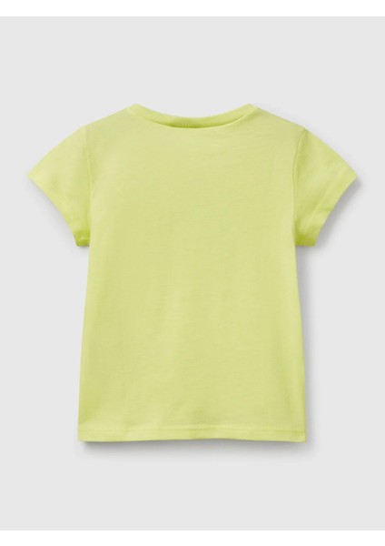 Benetton Kız Çocuk Baskılı Tshirt 1-6 Yaş Yeşil modelleri