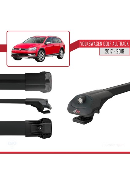 Vw Golf Alltrack Mk7 2017-2019 Arası ile Uyumlu Ace-1 Ara Atkı Tavan Barı Siyah 3 Adet modelleri