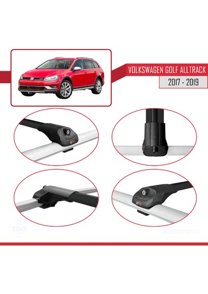 Vw Golf Alltrack Mk7 2017-2019 Arası ile Uyumlu Ace-1 Ara Atkı Tavan Barı Siyah 3 Adet fırsatları