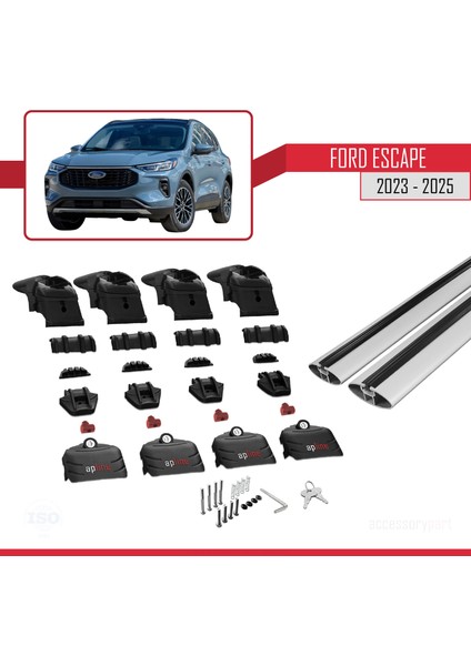 Ford Escape 2023-2025 Arası ile Uyumlu Ace-2 Ara Atkı Tavan Barı Gri 2 Adet indirimleri