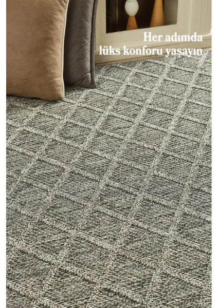 Geometrik Çizgiler Modern Tasarımlar Iskandinav Dokuma Taban Iç ve Dış Mekan İnce Sisal Halı Gri fiyatları
