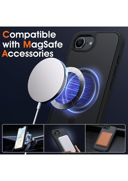 Apple iPhone 16E Uyumlu Kılıf Kamera Çıkıntılı Magsafe Şarj Destekli Yumuşak Kenarlı Mat Kapak fiyatları