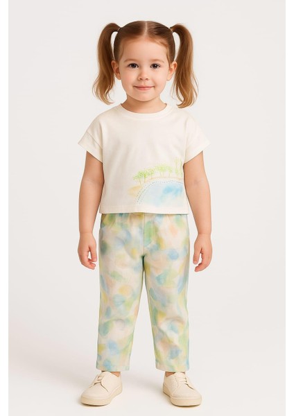 Kız Bebek Village Tshirt 1-4 Yaş Ekru