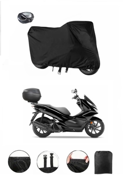 Honda Pcx 125-150 Siyah Motosiklet Brandası Topcase Arka Çanta Uyumlu Branda Örtü