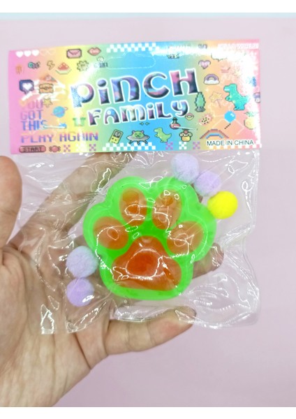 Sevimli Küçük Squishy Kedi Pati Sıkma 7 cm Pati Sukuşi - Yeşil