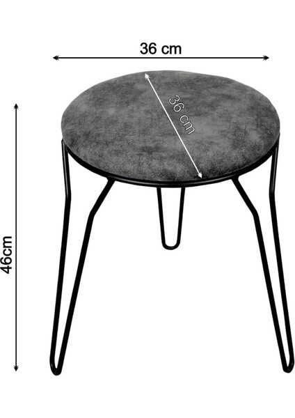 Akın Lüx Metal Ayaklı Tabure - Gri - 45X36X36 cm indirimleri