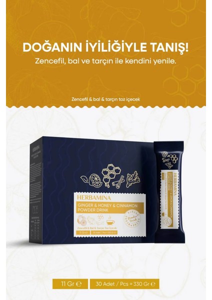 Ginger Drink - Zencefil & Bal & Tarçın Toz İçecek