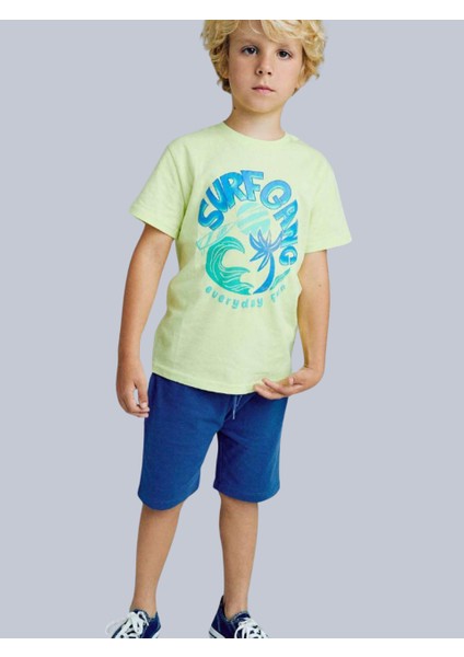 Losan Erkek Çocuk Baskılı Tshirt 4-8 Yaş Sarı