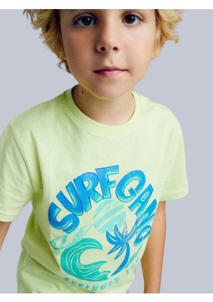 Losan Erkek Çocuk Baskılı Tshirt 4-8 Yaş Sarı