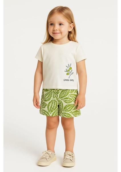 Kız Bebek Alice Şort 1-4 Yaş Ekru