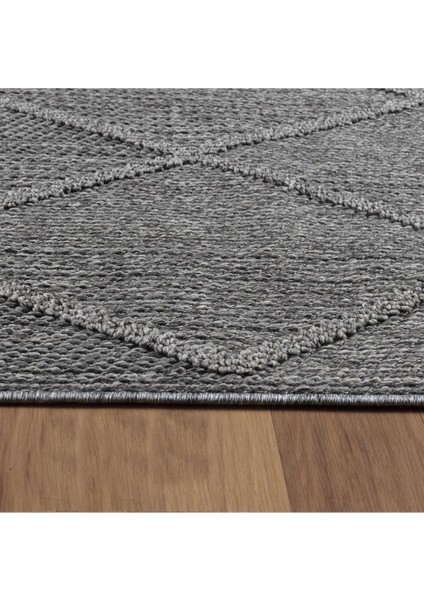 Geometrik Çizgiler Modern Tasarımlar Iskandinav Dokuma Taban Iç ve Dış Mekan Ince Sisal Halı Gri fırsatları