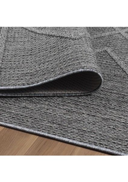 Geometrik Çizgiler Modern Tasarımlar Iskandinav Dokuma Taban Iç ve Dış Mekan İnce Sisal Halı Gri indirimleri