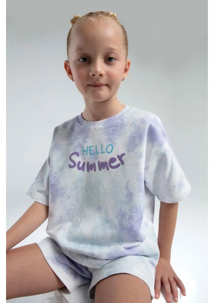 Rolypoly Kız Çocuk Batik Şortlu Takım 2-15 Yaş Lila modelleri