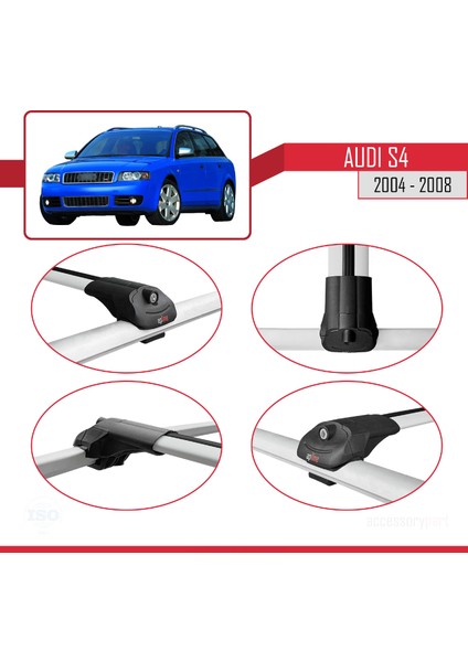 Audi S4 2004-2008 Arası ile Uyumlu Ace-1 Ara Atkı Tavan Barı Gri 3 Adet fırsatları