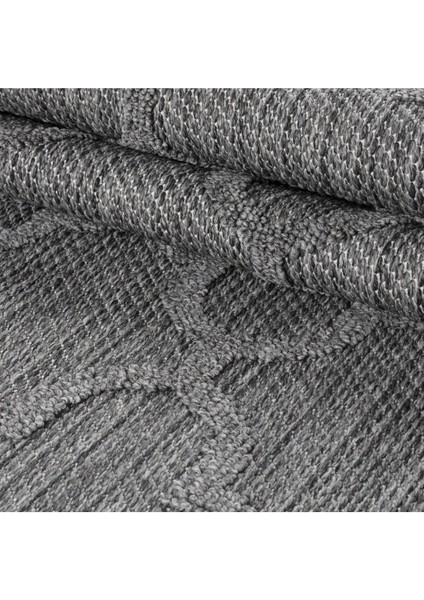 Geometrik Çizgiler Modern Tasarımlar Iskandinav Dokuma Taban Iç ve Dış Mekan Ince Sisal Halı Gri fırsatları
