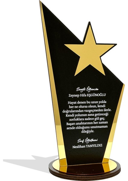 Kişiye Özel Plaket - Ahşap Plaket - Mezuniyet Hatırası - Okul Plaketi - 23 cm x 12 cm