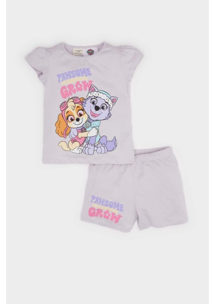 Kız Bebek Paw Patrol Pijama Takımı Penye Kısa Kollu Pijama Üstü Esnek Belli Şort Pijama Altı E4647A525HS