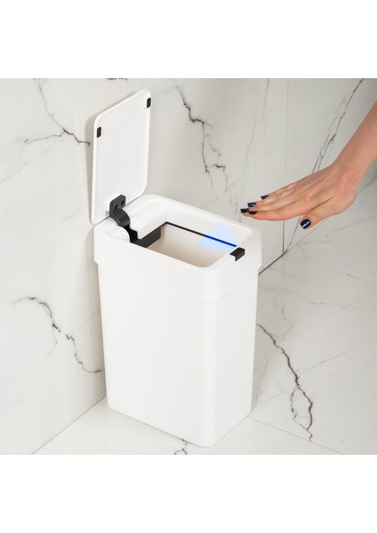 Me-06 Hareket Sensörlü Sessiz Kapatma Çöp Kutusu Banyo Mutfak Çöp Kovası Kapaklı Banyo Çöp Kovası 9 lt indirimleri
