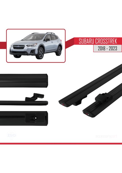 Subaru Crosstrek 2018-2023 Arası ile Uyumlu Basıc Model Universal Ara Atkı Tavan Barı Siyah 2 Adet modelleri