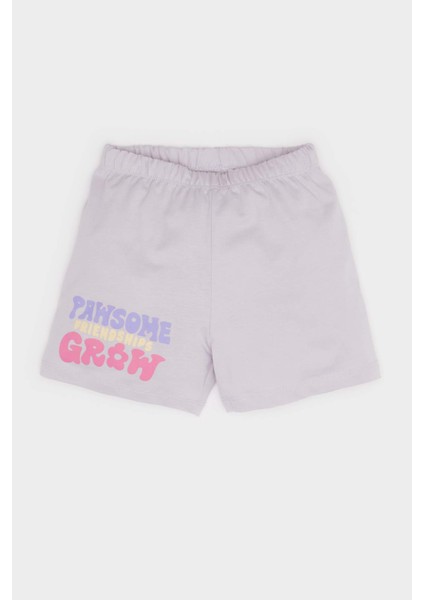 Kız Bebek Paw Patrol Pijama Takımı Penye Kısa Kollu Pijama Üstü Esnek Belli Şort Pijama Altı E4647A525HS
