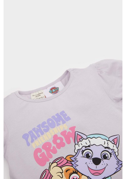 Kız Bebek Paw Patrol Pijama Takımı Penye Kısa Kollu Pijama Üstü Esnek Belli Şort Pijama Altı E4647A525HS