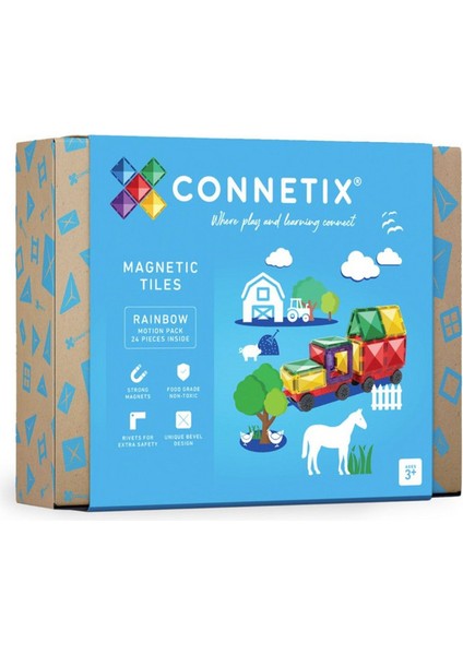 Magna Tiles Connetix Rainbow Motion Set - 24PARÇA