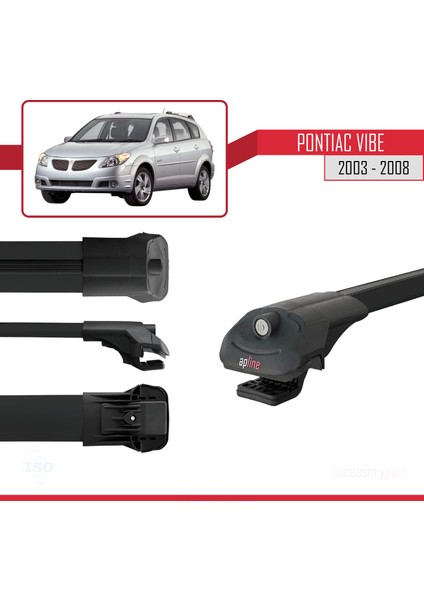 Pontiac Vibe 2003-2008 Arası ile Uyumlu Ace-1 Ara Atkı Tavan Barı Siyah 2 Adet modelleri