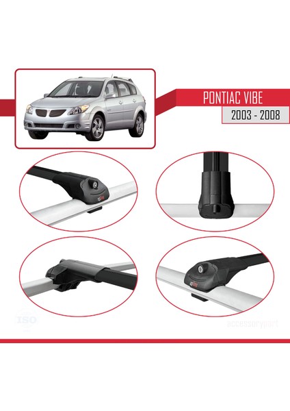 Pontiac Vibe 2003-2008 Arası ile Uyumlu Ace-1 Ara Atkı Tavan Barı Siyah 2 Adet fırsatları