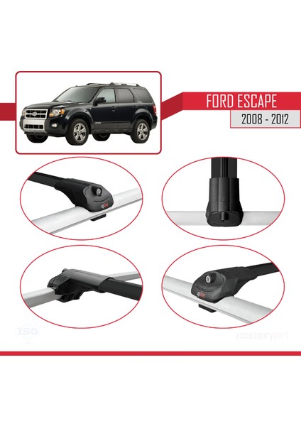 Ford Escape 2008-2012 Arası ile Uyumlu Ace-1 Ara Atkı Tavan Barı Siyah 3 Adet fırsatları