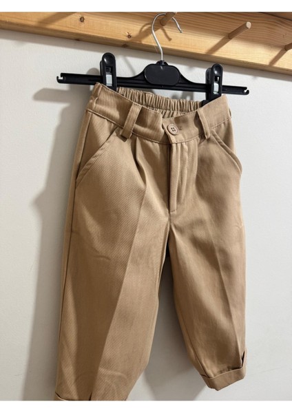 Erkek Çocuk Dokuma Kumaş Pantolon Kahverengi fiyatları