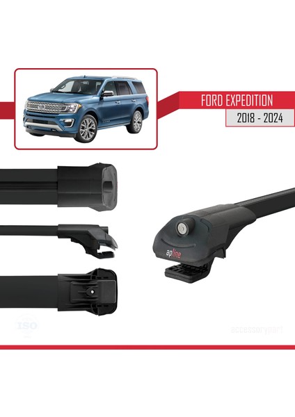 Ford Expedition 2018-2024 Arası ile Uyumlu Ace-1 Ara Atkı Tavan Barı Siyah 2 Adet modelleri