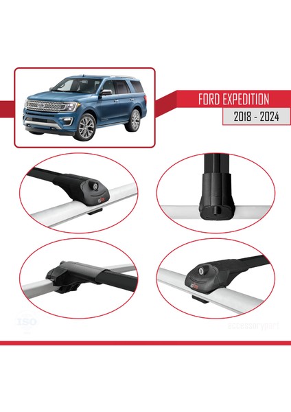 Ford Expedition 2018-2024 Arası ile Uyumlu Ace-1 Ara Atkı Tavan Barı Siyah 2 Adet fırsatları