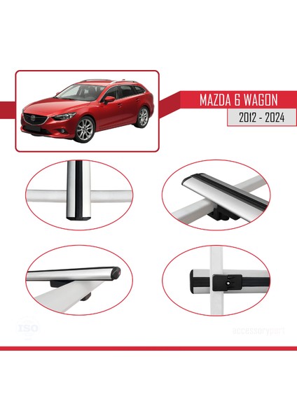 Mazda 6 Wagon 2012-2024 Arası ile Uyumlu Basıc Model Ara Atkı Tavan Barı Gri 2 Adet fırsatları